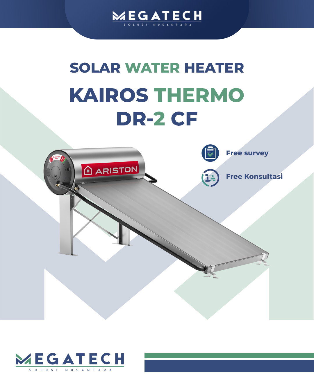 Solar Water Heater - Ariston Kairos Thermo DR-2 CF - 100 L